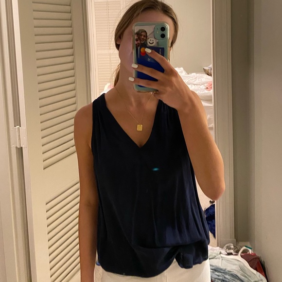 navy sleeveless tank - Picture 2 of 3